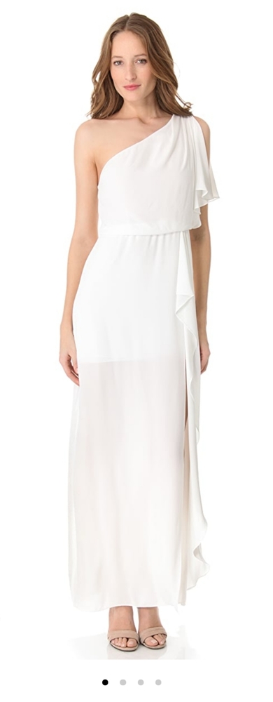 NWT Bcbgmaxazria Kendal white one shoulder dress
